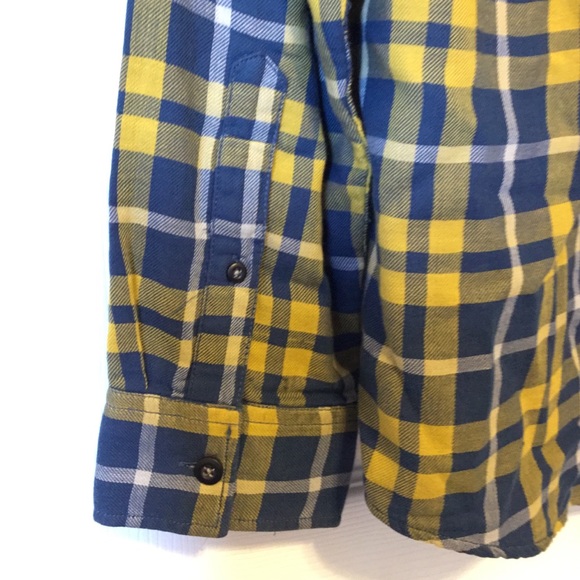 American Eagle Button Down Vintage Fit Blue Yellow - Picture 4 of 5